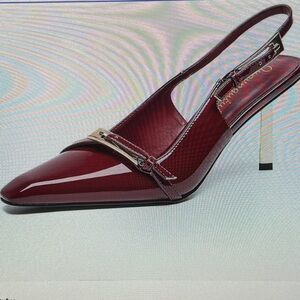 Elegant Burgundy Slingback Heels